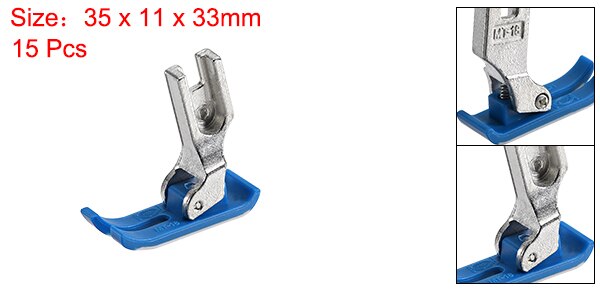 Uxcell 5/15/30 Uds prensatelas MT18 máquinas de coser industriales Extra finas precisas blancas/Rojas/azules de plástico y acero: Blue 15pcs
