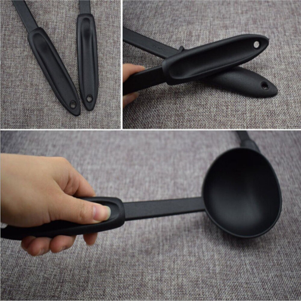 Cuisine soupe cuillère ustensiles de cuisine Nylon louche cuillère couleur noire cuisine cuisson louche pour servir soupe ustensile outils accessoires