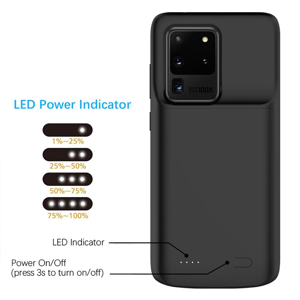 Cargador de batería de 6000mAh para Samsung Galaxy S20, funda Ultra 5G, funda para cargador de batería para Samsung S20 Plus
