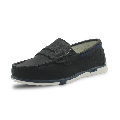 Apakowa jongens loafers kinderen lente herfst instap formele kleding schoenen kind lage bootschoenen back to school casual schoenen marineblauw rood: 626 zwarte / 11.5