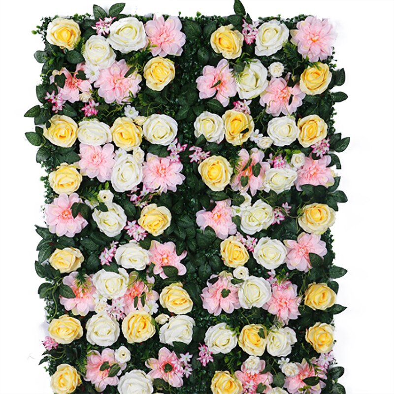 Hoge Dichtheid Bloem Muur 40X60 Cm Zijde Rose Kunstmatige Bloemen Romantische Voor Bruiloft Achtergrond Decoratie 13 Kleur: huaqian15