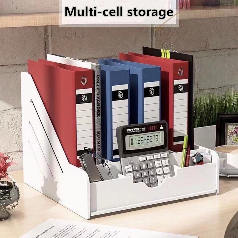 Office Supplies Folder Storage Box Multi-layer Bookshelf Simple Table Multifunctional Bookend DIY Desktop Storage Box