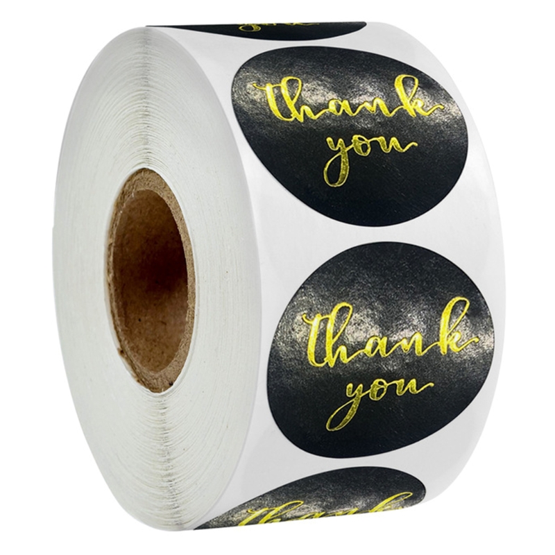 500Pcs 1 Inch Holographic Rainbow Thank You Letters Stickers Roll Round Adhesive Labels for Envelope Seal Wrapping: 3