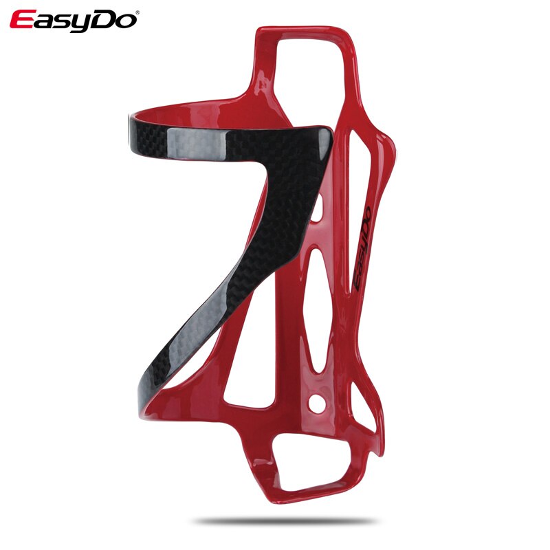 Soporte de botella de agua de bicicleta EasyDo, portabotellas Pure 3K fibra de carbono 24g piñón fijo jaula para tetera accesorios de bicicleta: ED  029 RED