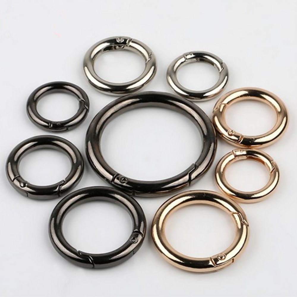 Lot De 6 Mousquetons Ronds à Ressort - Alliage De Zinc Argenté - Pour Sac à Dos, Porte-clés, Escalade, Bricolage - 3