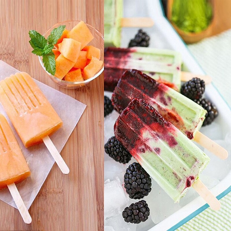 200pcs Wooden Ice Cream Sticks Treat Sticks Freezer Pop Sticks Wooden Sticks for Ice Cream Bars 65/93/114/140/150mm EDNU888