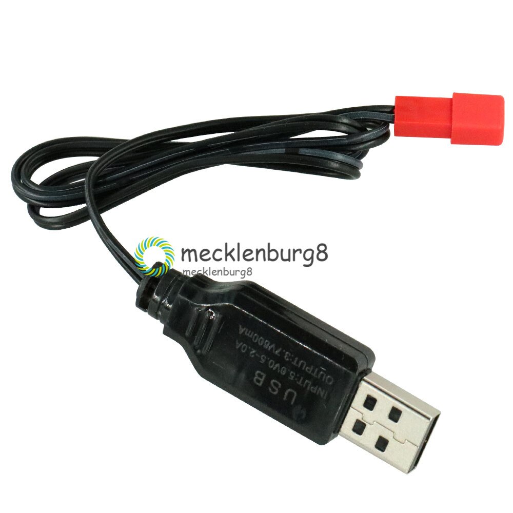 3.7V 500mA Uitgang 1S Lipo Lithium Batterij Usb-kabel Lader Rood JST Vrouwelijke Hoofd voor Lipo Batterij