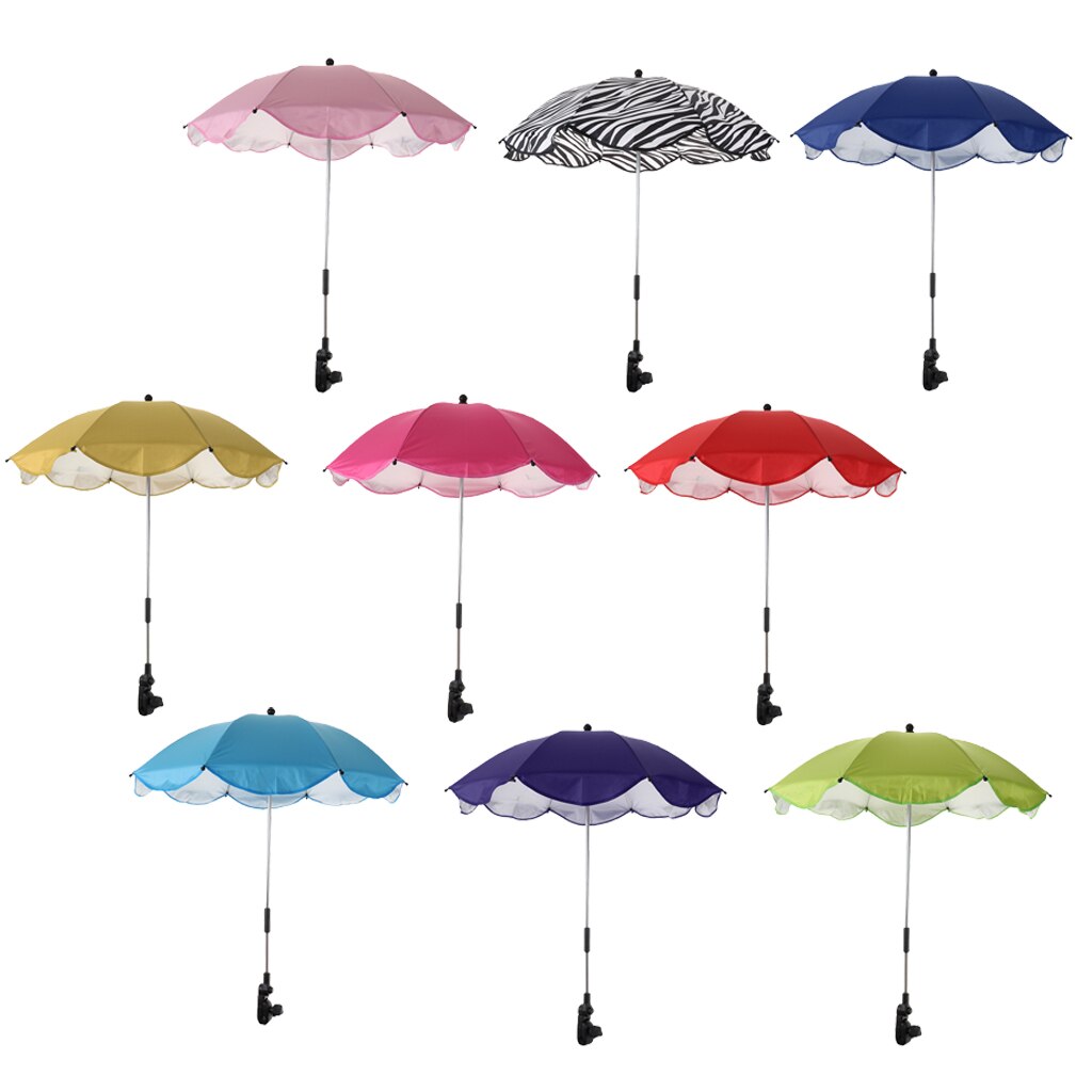 Foldable Summer Outdoor Beach Sunshade Umbrella Sun Protection Parasol Shelter All-weather with Universal Clamp Travel Anti-UV