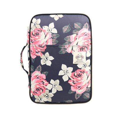 Nylon multifunktionel  a4 mappe dokumenttaske business dokumentmappe opbevaring organisator taske papirvarer skole kontorartikler: Sort rose