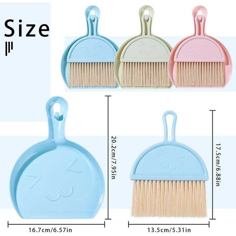 3 Sets Mini Stoffer En Blik Set Kooi Cleaner Hand Bezem En Stoffer Schoonmaak Tool Voor Bureau, Auto, kleine Dieren Afval, Etc