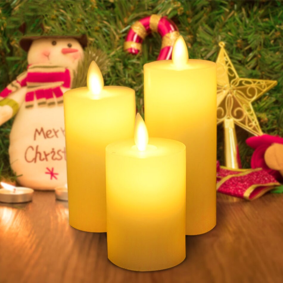 electronic led wax candle light with dancing flame, lovely candle light for Halloween, Christmas party decoration