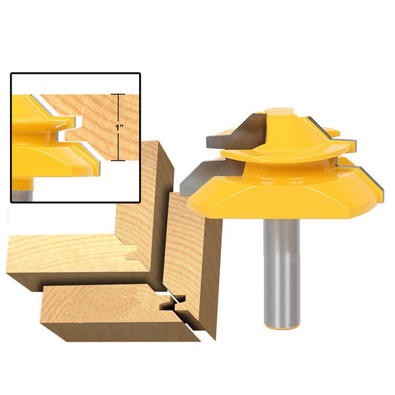 1/2 " 1/4 " 8mm- schachts 45- graden penfrees voor houtverbindingen houtbewerking frees rechte hoek cnc-gereedschapsbit