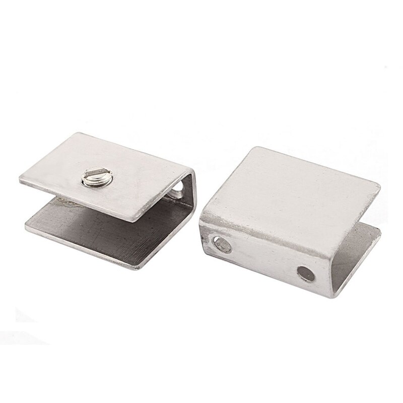 Rectangular Glass shelf Clamps Type Holder Clamp bracket Wall mounting 2 pcs: Default Title