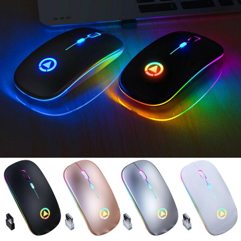 2.4G Draadloze Muis Rgb Oplaadbare Muis Draadloze Computer Stille Mause Led Backlit Ergonomisch Gaming Mouse Voor Laptop Pc
