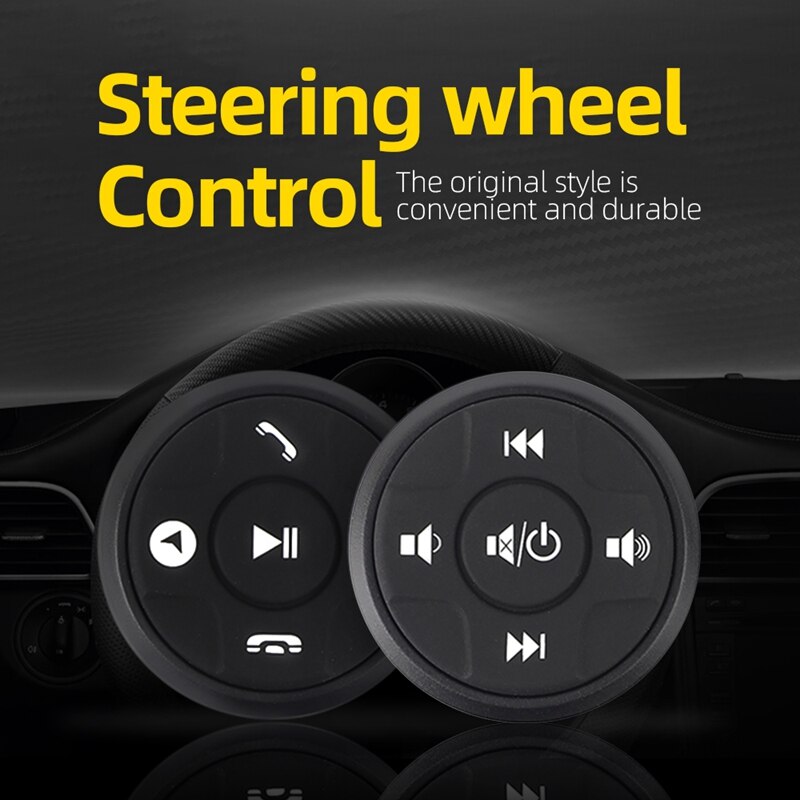Volante de coche inalámbrico Universal de 12V, mando a distancia redondo con 10 botones y Bluetooth estéreo para reproductor de DVD y GPS