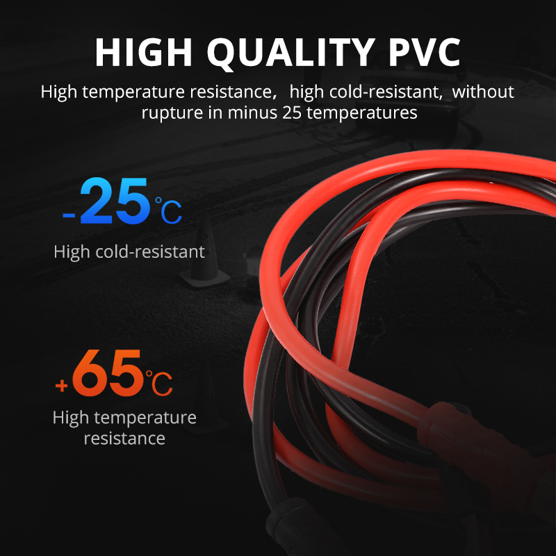 Partol 2M 500AMP Auto Batterij Jump Kabel Booster Kabel Emergency Jump Starter Leads Voor Van Suv Double-Ended met Klemmen Clips