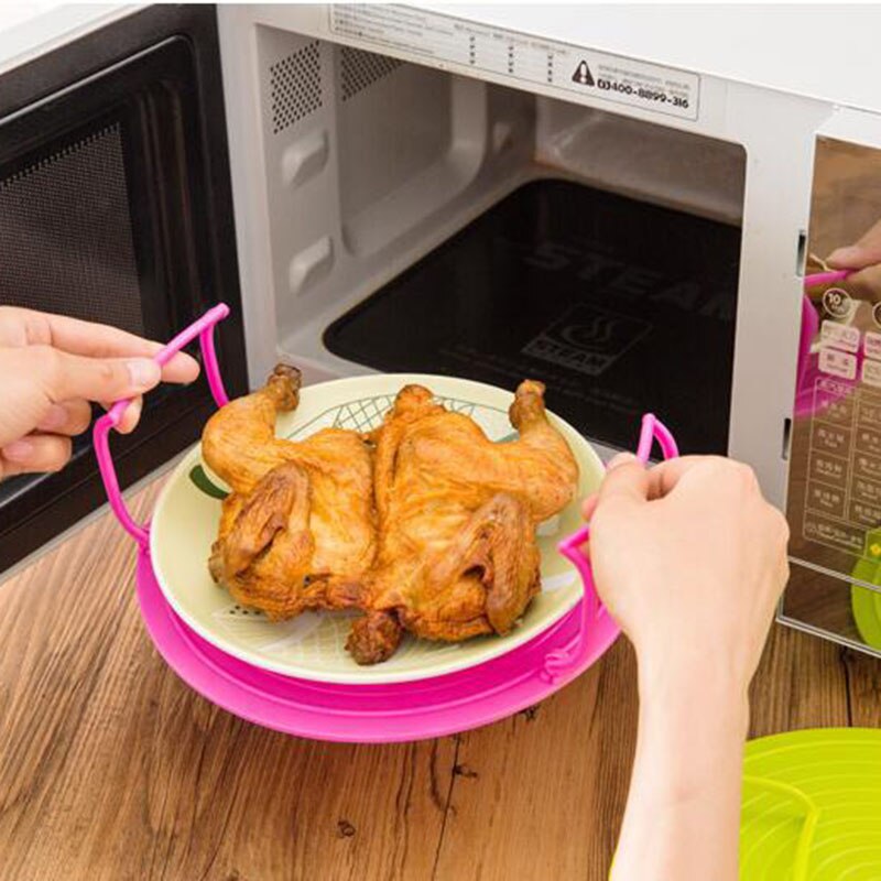 4 In 1 Microwave Plastic Stand Shelf Mini Heating Food Tray Cooling Rack Multifunction Kitchen Tool