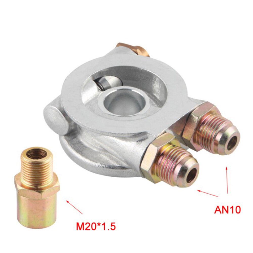 OIL COOLER FILTER SANDWICH PLATE + THERMOSTAT ADAPTOR (AN10 or AN8) FITTINGS 3/4-16UNF,M18,M20,M22 Oil Filter Oil Adapter: AN10 M20 1.5