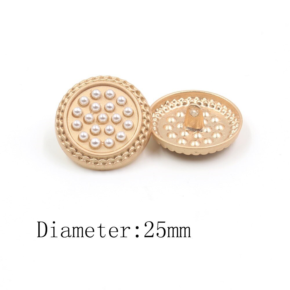 22mm 25mm 10 stk/parti perle metal knapper guld sweater frakke dekoration skjorte knapper tilbehør diy a -19512-471: A -19512-475