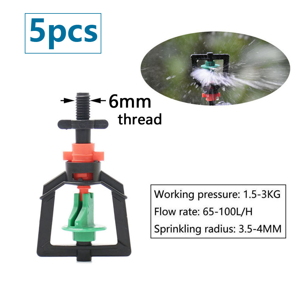 5Pcs Greenhouse 360 Refraction Micro Nozzle Garden Drip Irrigation Misting System Hanging Humidifier Sprayer w 4/7mm Barb: Lavender