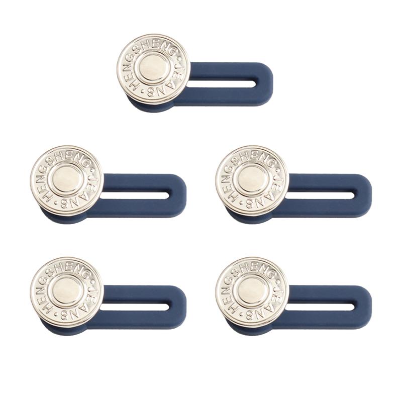 5 stk jeans uttrekkbare knapper metall forlengede spenner bukse linning utvider til menn kvinner (tilfeldig farge): Nikkel