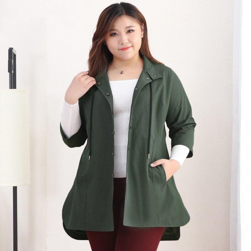 Grande taille 10XL 9XL 8XL - 4XL femmes longs Trench manteaux manteau décontracté femmes pardessus bureau dame grandes tailles vêtements pour Femme