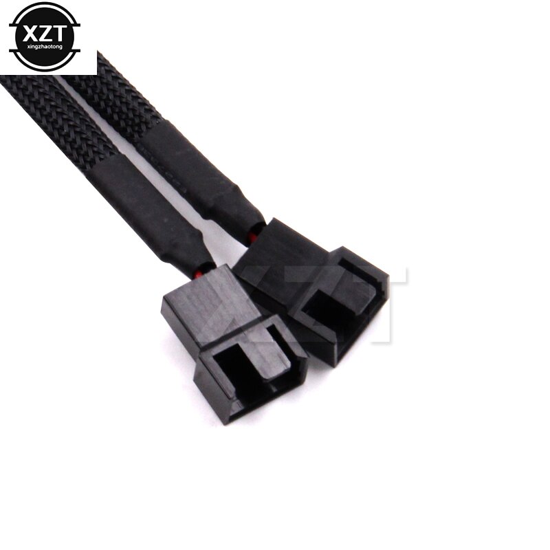 1PCS 4pin IDE Molex 2-Port 3Pin/4Pin Cooler Cooling Fan Power Cable Cord Black 22AWG wire
