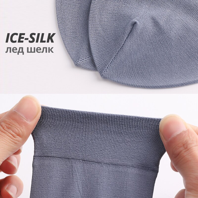 Hss 20 par silkesokker rivefaste åndbare strømper ultratynde fedeste nylon mandesokker gennemsigtige strømper