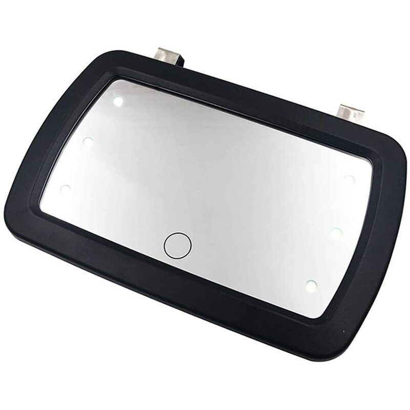 Espejo para visera con Clip para compras, para maquillaje de coche, tocador, parasol para coche, espejo para visera LED, HD, sombra solar, cosmético