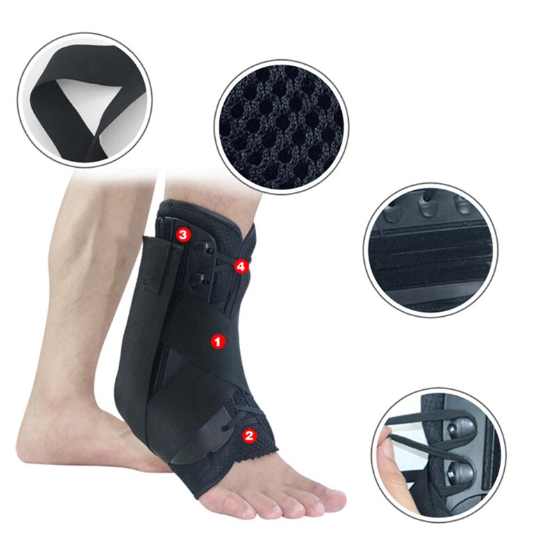 Enkelbrace Ondersteuning Stabilizer Sport Voetbal Compressie Verstelbare Lace Up Enkel Sokken Protector Orthese