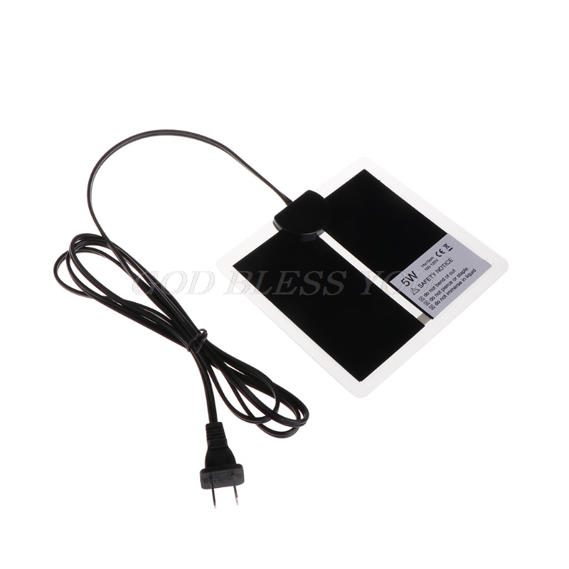 Pet Heat Mat 20W Warmer Amphibians Dog Cat Bed Reptile Brooder Incubator Heating Pad 100-120V US Plug: 5W