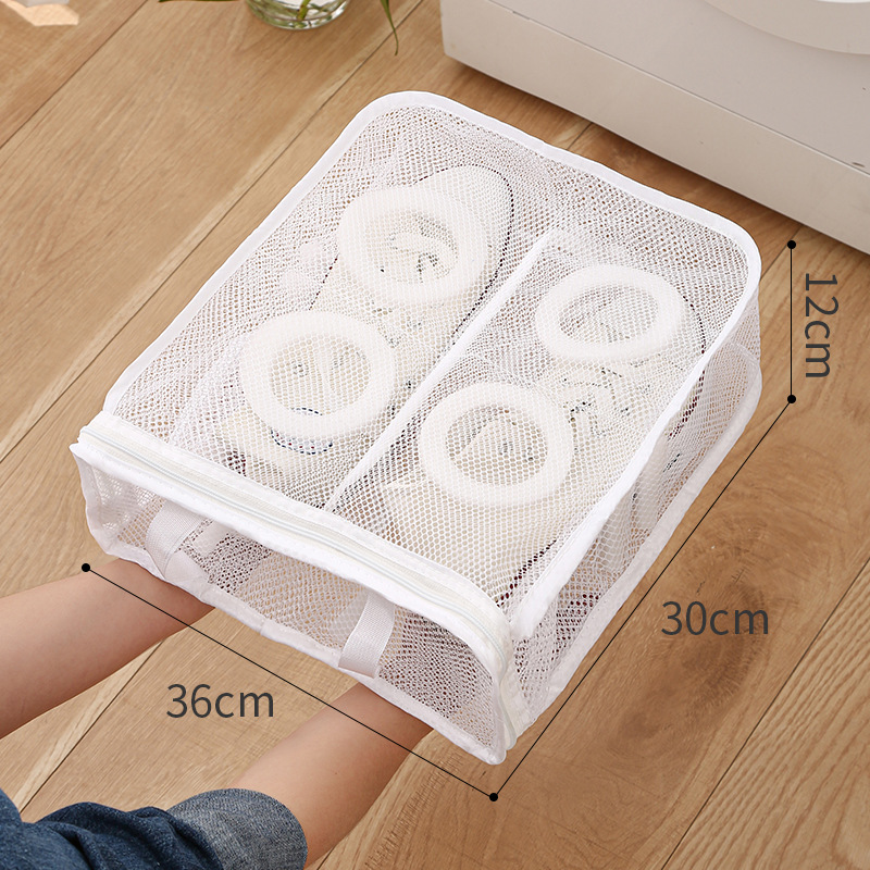 Sac à linge pour chaussures, filet grossier, pochette de rangement pour chaussures en toile , sac à suspendre pour baskets, manches de Protection de lavage, pantoufles, sacs de lavage,: Gris clair