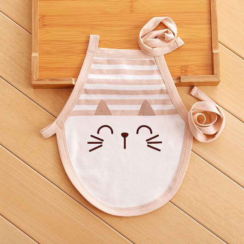 1Pc Baby Bib Cartoon Print Speeksel Handdoek Baby Jongen Meisje Voeden Schort Katoen Tulband Bib: kitten