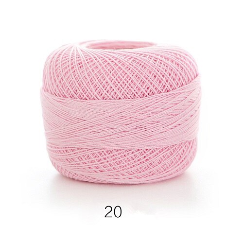 50g/Pc Cotton 0.8mm 20 Colors Lace Crochet Yarn By 1.5mm Crochet Hooks Hand-Knitted Baby Silk Thin Yarn For Knitting DIY Crafts: 20