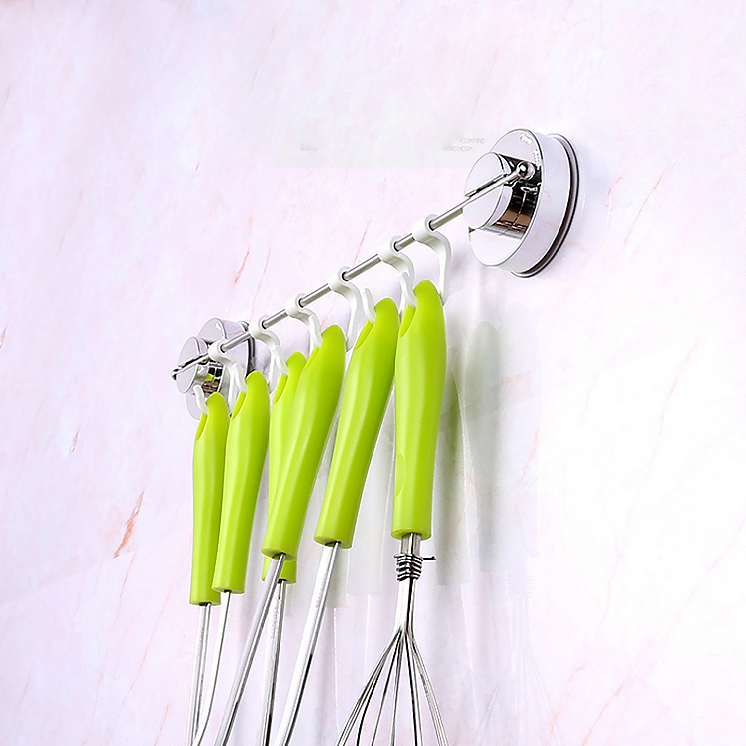 Colgador de gancho con ventosa para el hogar, barra de toalla de montaje en pared con 6 ganchos, para baño, cocina, organizador de toallas