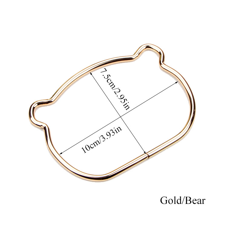 DIY bandoleras Obag Handles Oreja de Gato asa de bolsa de Metal para mujer, accesorios para bolsos, reemplazo para hacer bolsos, bolsos, montura para monedero: gold bear