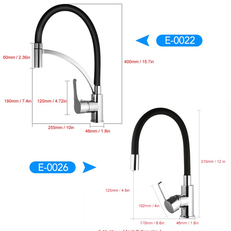 Gavaer Gummi Küche Armaturen Jede Richtung Rotierenden Moderne Küche Wasserhahn Wasserhähne Einzigen Griff ziehen Unten Deck Waschbecken Wasserhahn