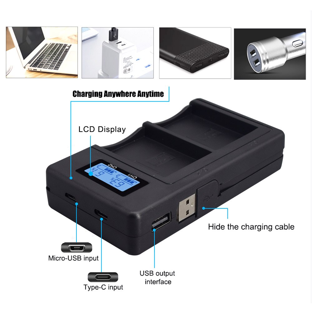 Lp -e10 lp e10 lpe 10 kamera batterier+lcd usb dobbelt oplader til canon eos 1100d 1200d 4000d kiss  x50 x70 rebel  t3 t5 t6 lp-e10