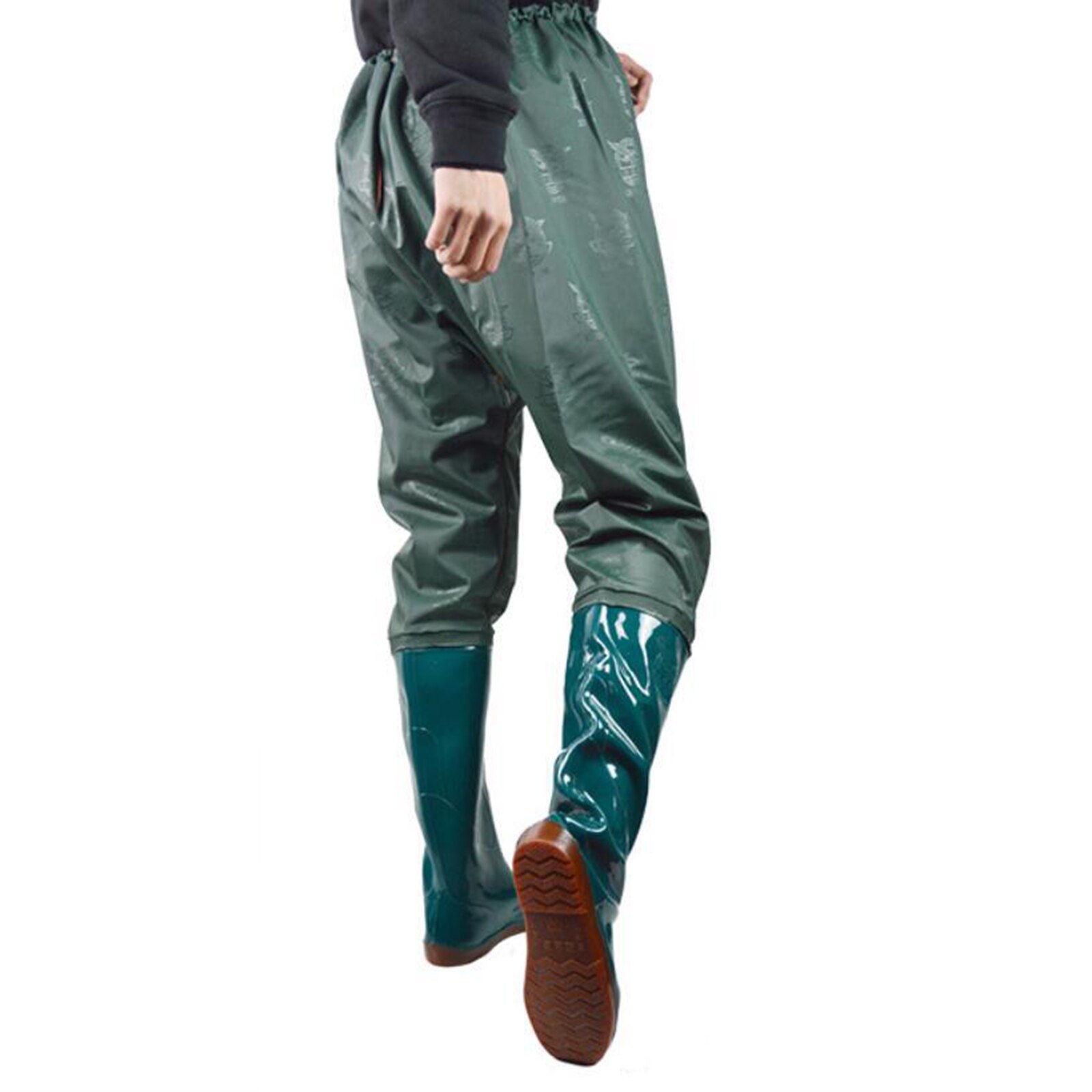 Fishing Trousers Waist Length Trousers Lower Field Fishing Shoes Waterproof Shoes Wading Trousers Green Fishing Trousers