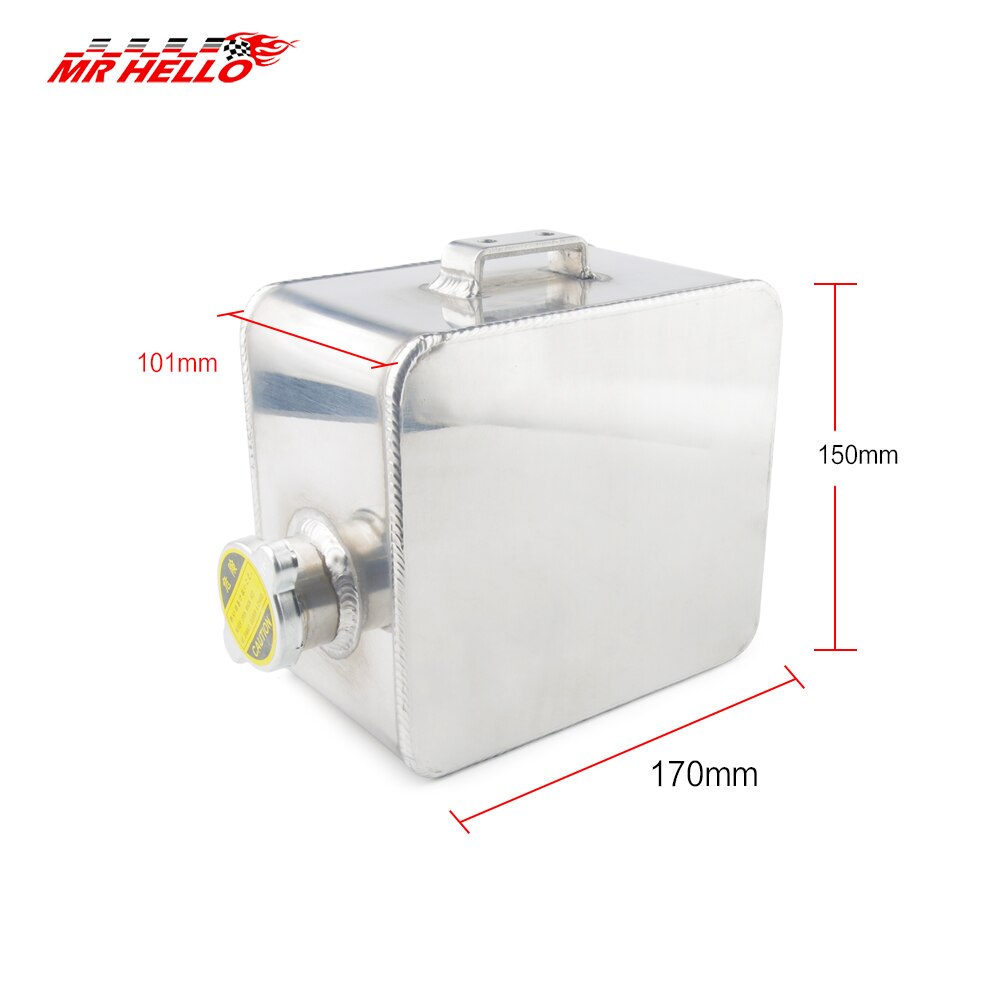 2L Litre Polished Alloy Header Expansion Water Tank &amp; Cap WATER HEADER TANK Coolant Overflow Tank Reservoir Kit