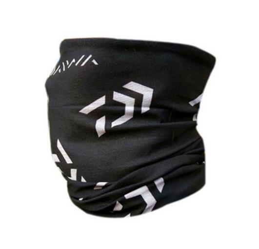 DAIWA Men Women Windproof Fishing Scarf Single Layer Gaiter Neck Outdoor Sun Shade Cycling Bandana Seamless Magic Scarves Cloth: Black White