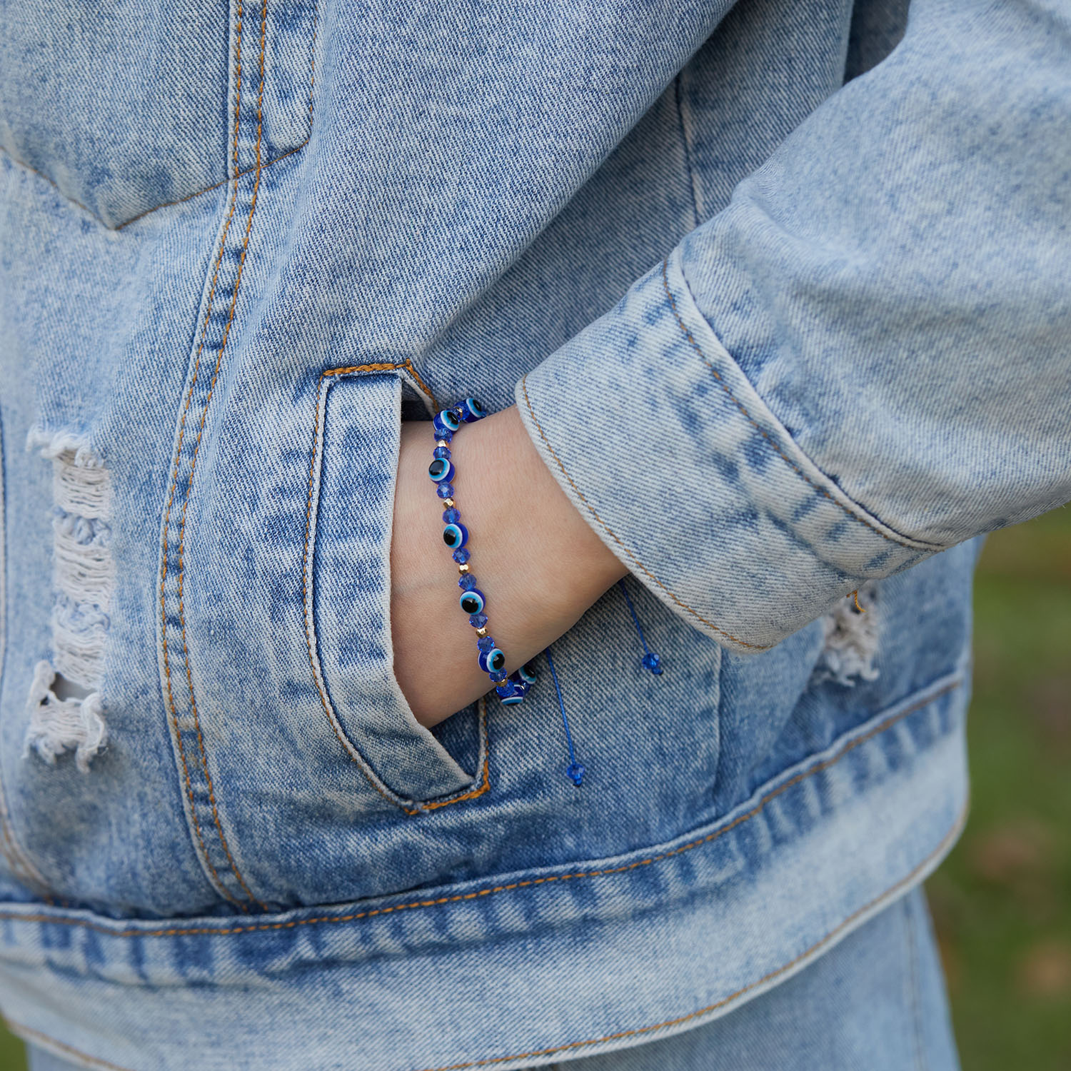 Pulseras turcas contra el mal de ojo, pulsera de cuentas de cristal coloridas para hombres y mujeres, joyería con dije de cuerda trenzada hecha a mano