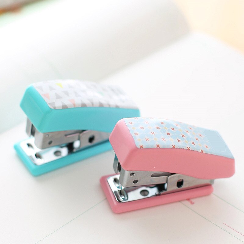 Mini Stapler Set School Staionery Office Supply Paper Clip Binding Binder Book Sewer Student Prize Birthday Small Stapler