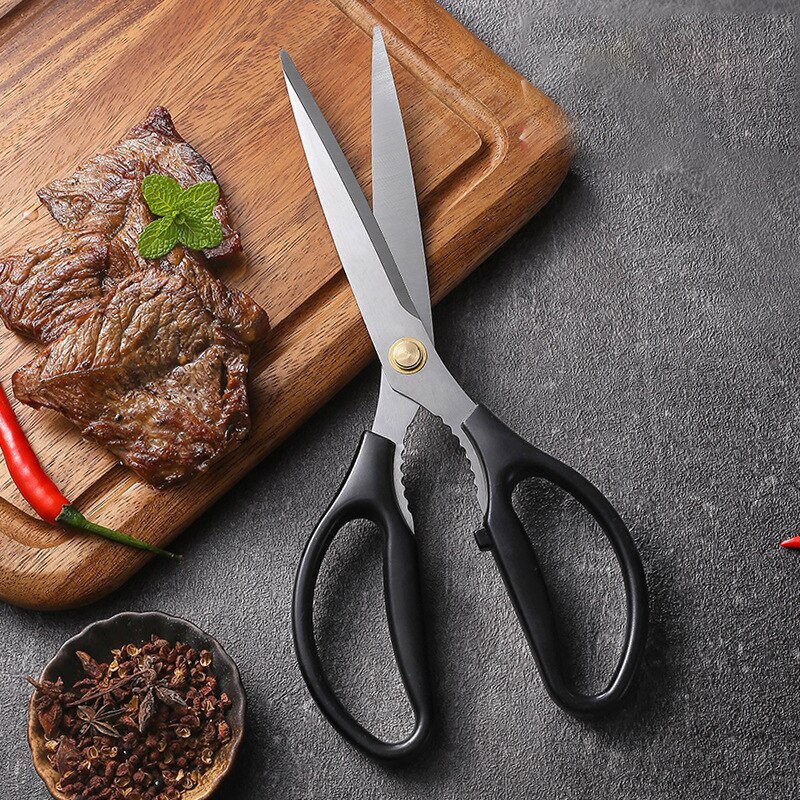 Tijeras de acero inoxidable para cocina, utensilio multifunción para cortar hueso de pollo, pato y pescado, tijeras de cocina: H