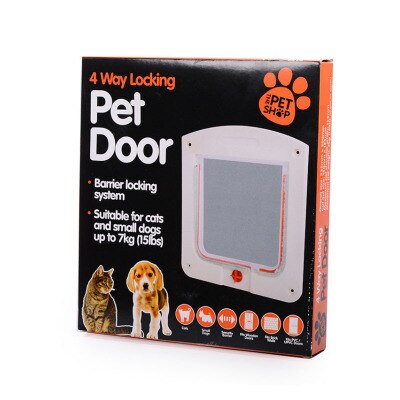 4 Way Locking Pet Deur Kat Flap Beveiliging Flap Huisdier Gate Kat Deur Kleine Honden Puppy Deur DIY