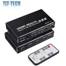 HDMI 2x2 Matrix Switcher 4k 60hz, 2 Ports HDMI Switch Splitter 2 in 2 Out, Support HDMI 2.0, HDCP 1.4, 3D, 1080p, 4K x 2K