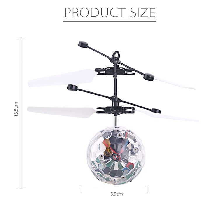 Magic Elektrische Vlotter Vliegende Bal Helicopter Infrarood Sensor Led Light Speelgoed Kids Jongens Kerstcadeaus Unisex: Transparent