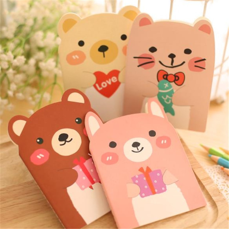 1Pcs Mini Cartoon Animal Shape Notepad Journal Diary Notebook Writting Paper Cute Memorandum School Supplies Stationery For Kids