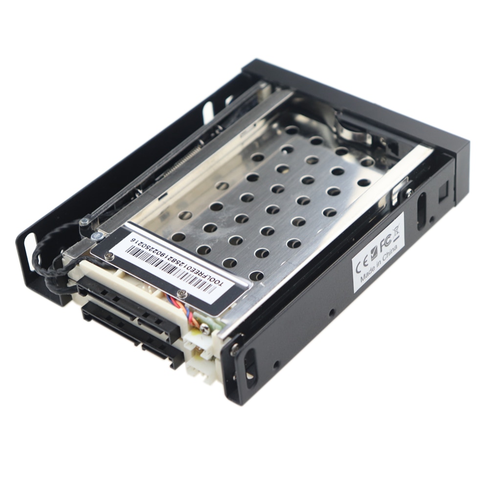 Zeadow Full Metal 2 Bay 2.5 Inch SATA HDD SSD Mobile Rack Enclosure With Power Data Cables For 3.5" Floppy Drive Bay Swap