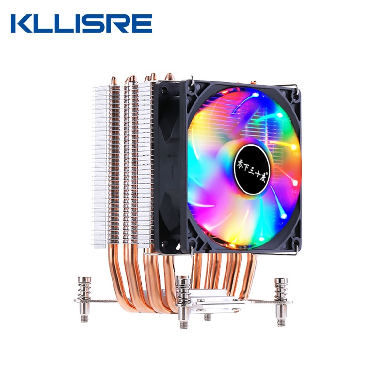 Kllisre 4 Heat Pipes CPU Cooler 4Pin RGB PC Quiet Intel LGA LGA -3 X79 X99 CPU Cooling Fan